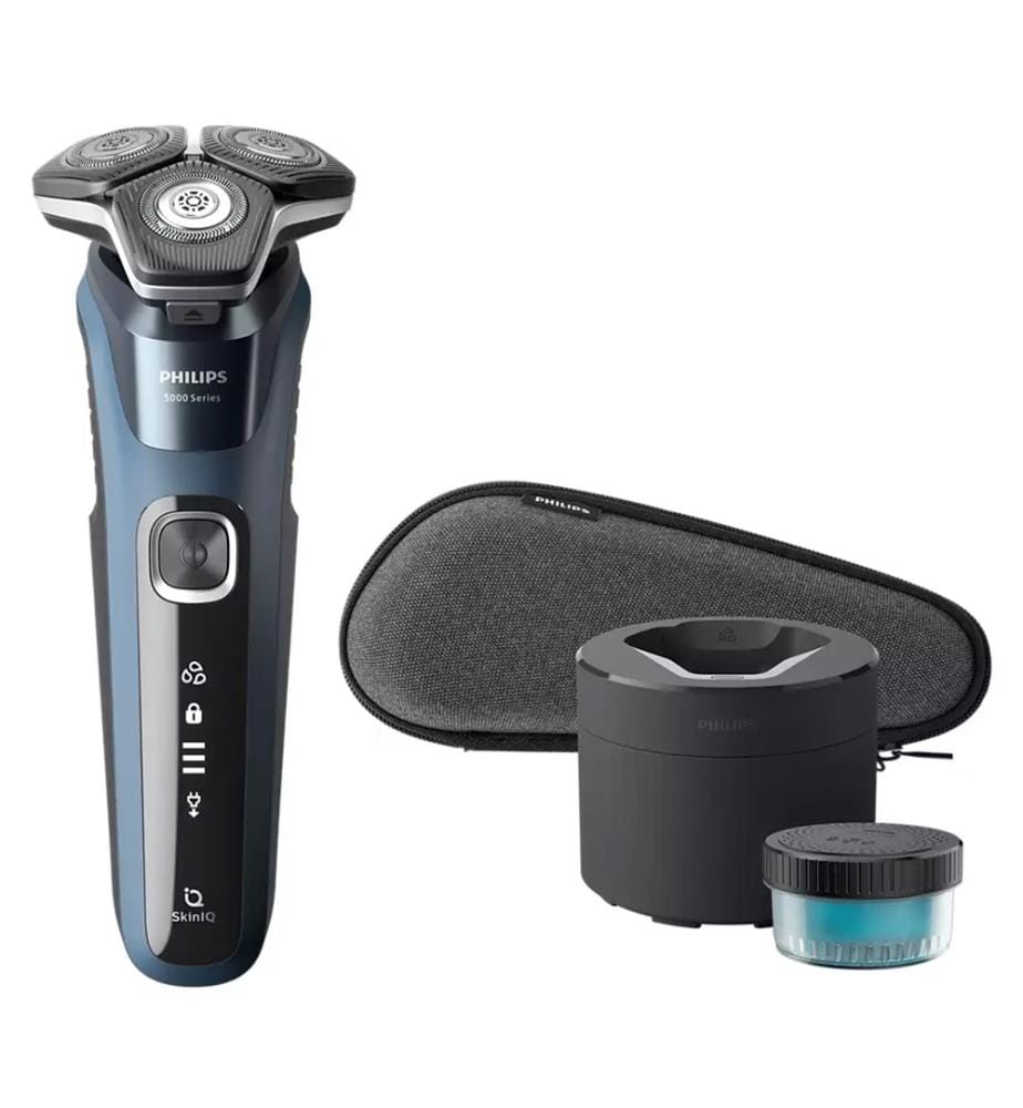 Rasoir électrique 100 % étanche Shaver Series 5000 + 1 Cartouche Quick Clean Pod & Housse de voyage Bleu S5880/50
