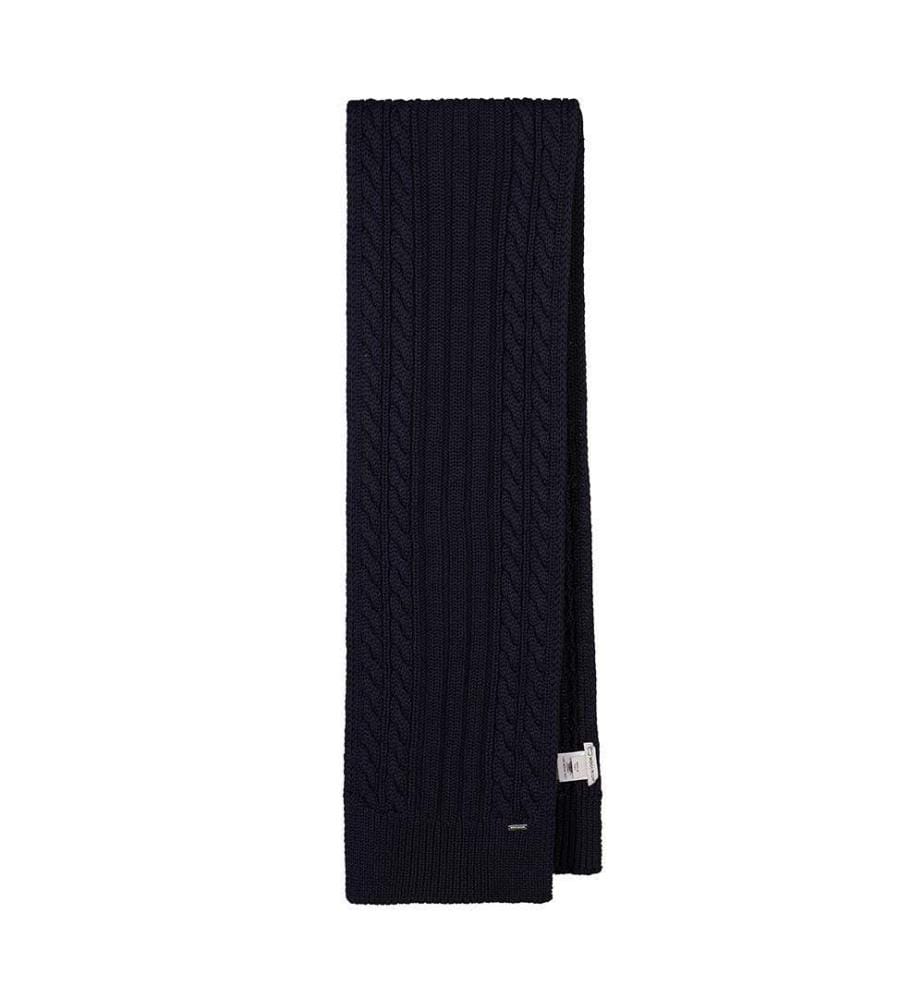 Echarpe Virgin Wool Ribbed, Marine