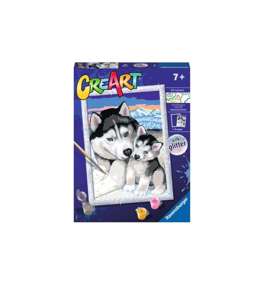 RAVENSBURGER - Peinture avec chiffres CreArt: Cute Huskies