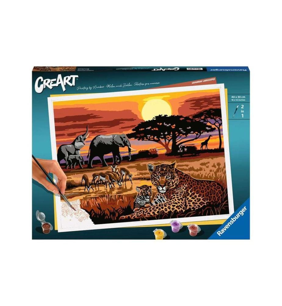 RAVENSBURGER - Peinture avec chiffres CreArt: Savannah Landscapes