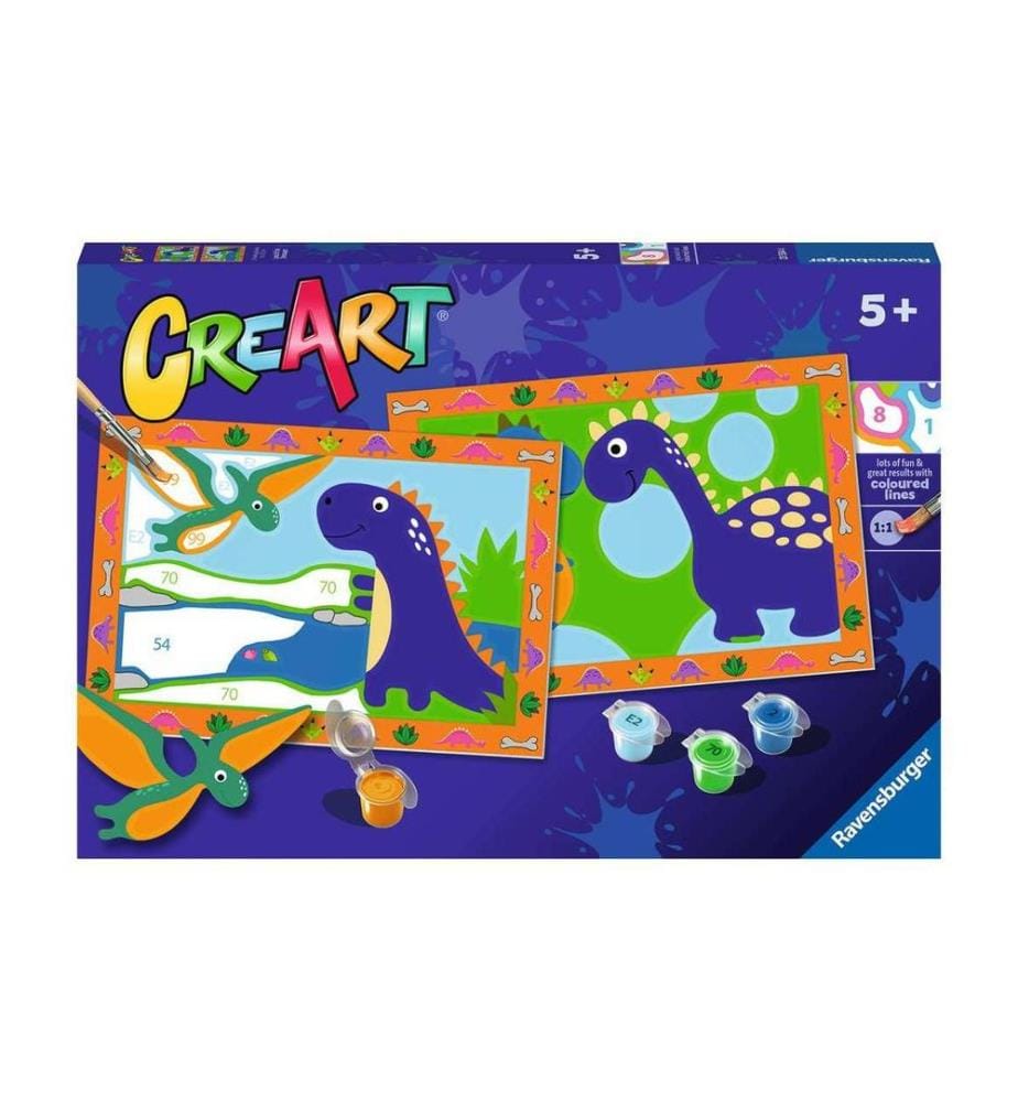 RAVENSBURGER - Kits de peinture CreArt: Le pays des dinosaures