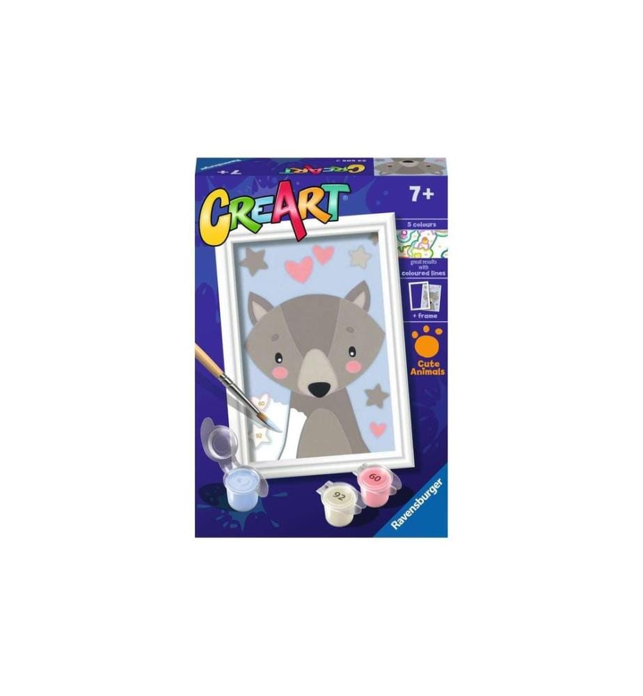 RAVENSBURGER - Kits de peinture CreArt: Loup mignon