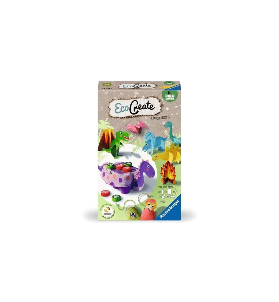 RAVENSBURGER - Kits de bricolage EcoCreate – Dinosaures D/F/I/NL/EN/E