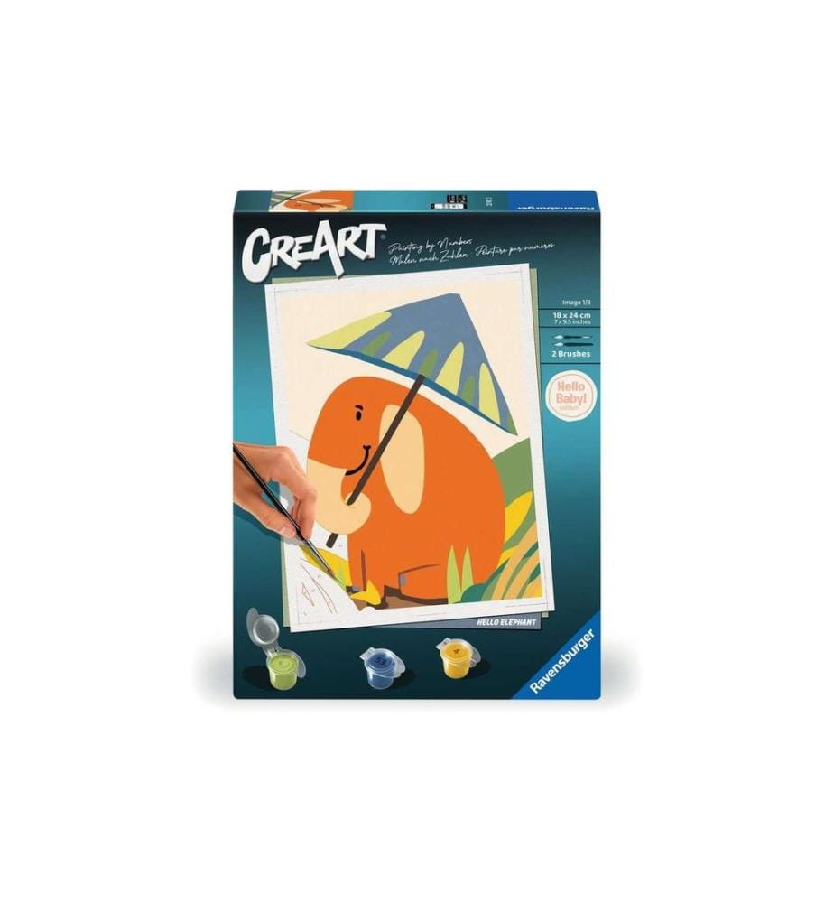 RAVENSBURGER - Peinture avec chiffres CreArt – Hello Elephant