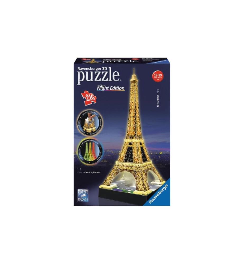 RAVENSBURGER - Puzzle en 3D Tour Eiffel la nuit