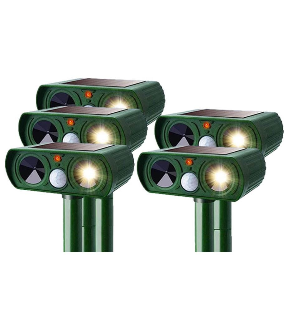 Lot de 5 Répulsifs à Nuisibles à Ultrasons Solaires