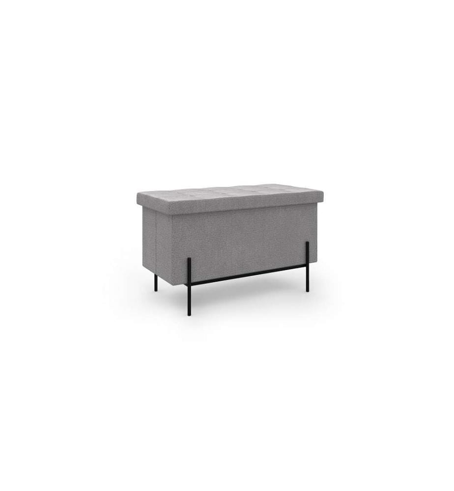Banc coffre Loan en tissu - 76 cm - Gris