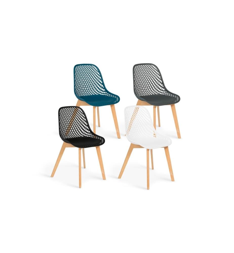 Lot de 4 Chaises Maëlle 54 x 56 x 86 cm - Multicolore