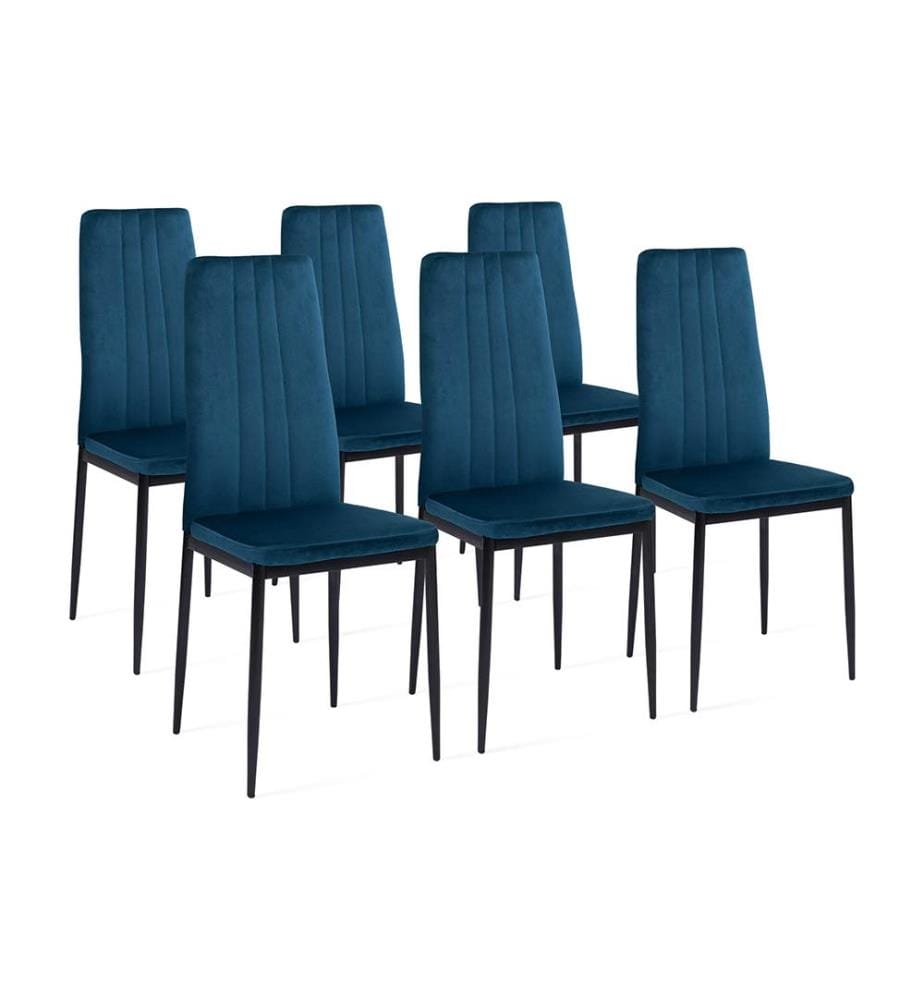 Lot de 6 Chaises Jade 39 x 41.5 x 96 cm - Bleu