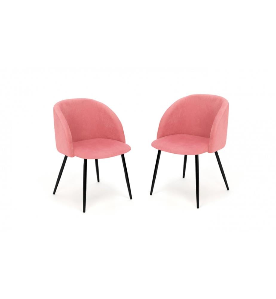 Lot de 2 Chaises Nina 52 x 60 x 79 cm - Rose & Noir