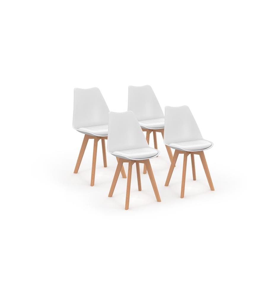 Lot de 4 Chaises Nordia 46 x 51 x 79.5 cm - Blanc