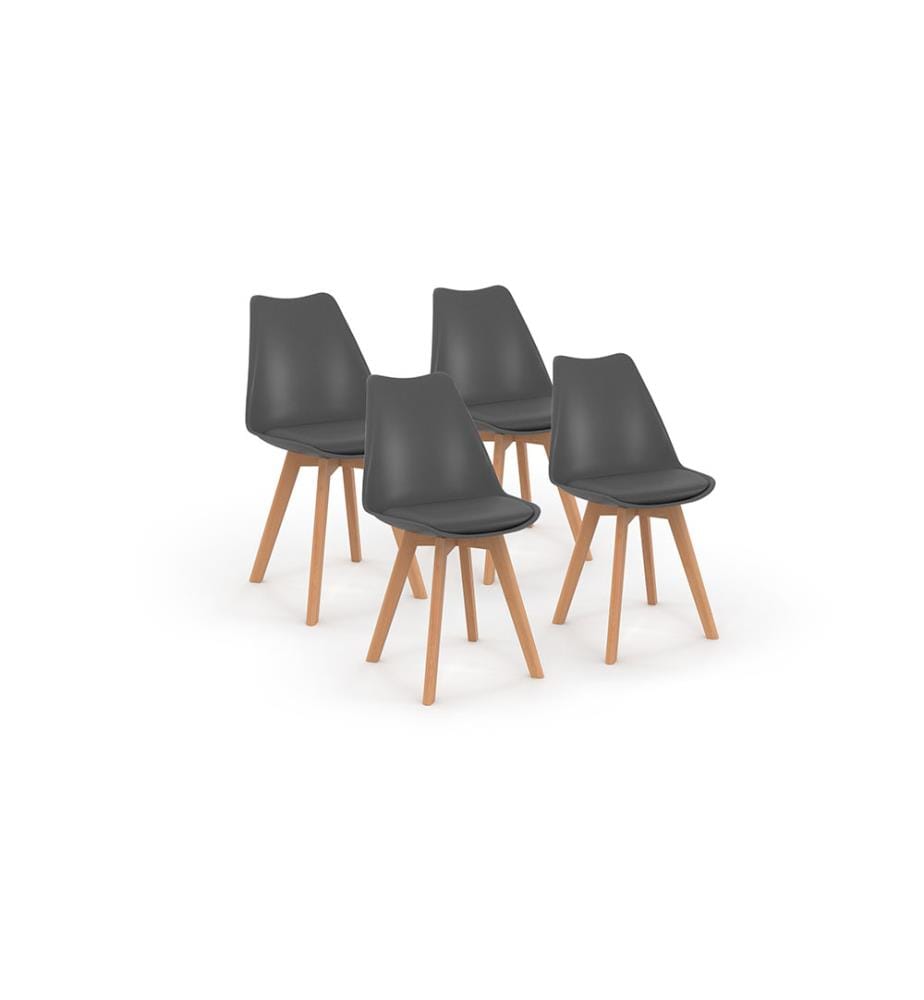 Lot de 4 Chaises Nordia 46 x 51 x 79.5 cm - Gris