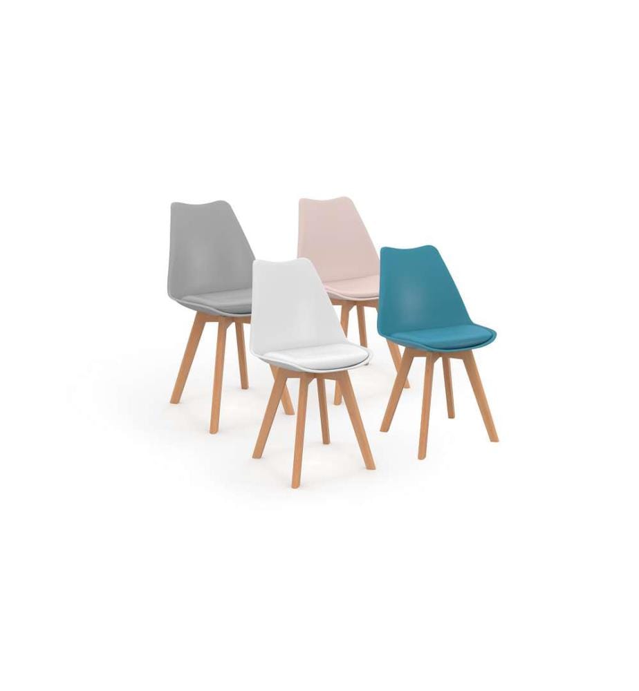 Lot de 4 Chaises Nordia 46 x 51 x 79.5 cm - 4 Coloris