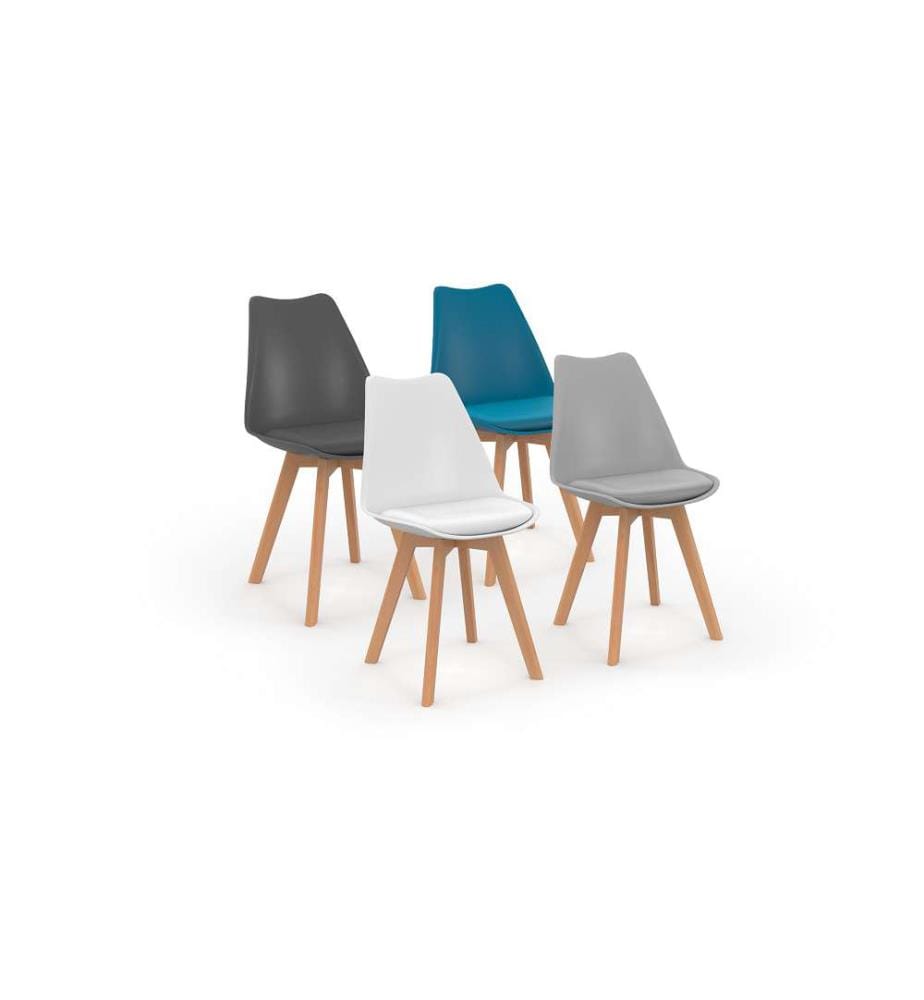 Lot de 4 Chaises Nordia - 4 Coloris