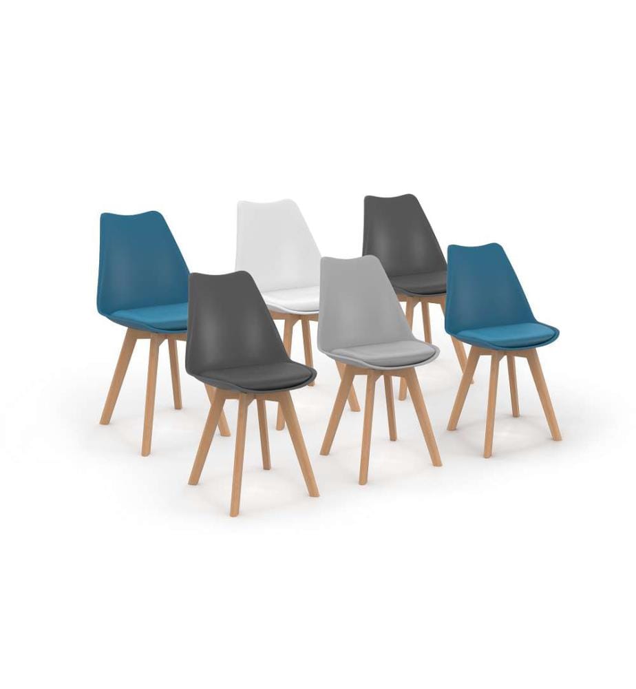 Lot de 6 Chaises Nordia - 4 Coloris