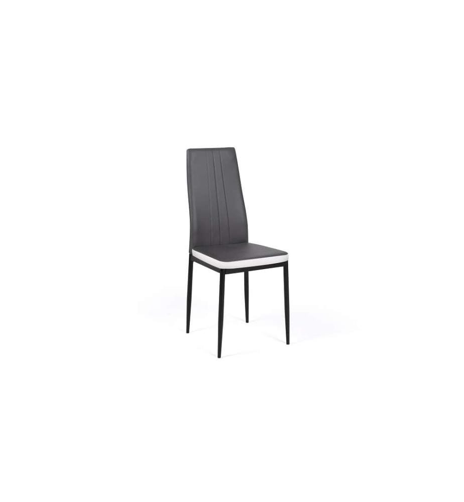 Lot de 4 Chaises Jodie 39 x 41.5 x 96 cm - Gris & Blanc
