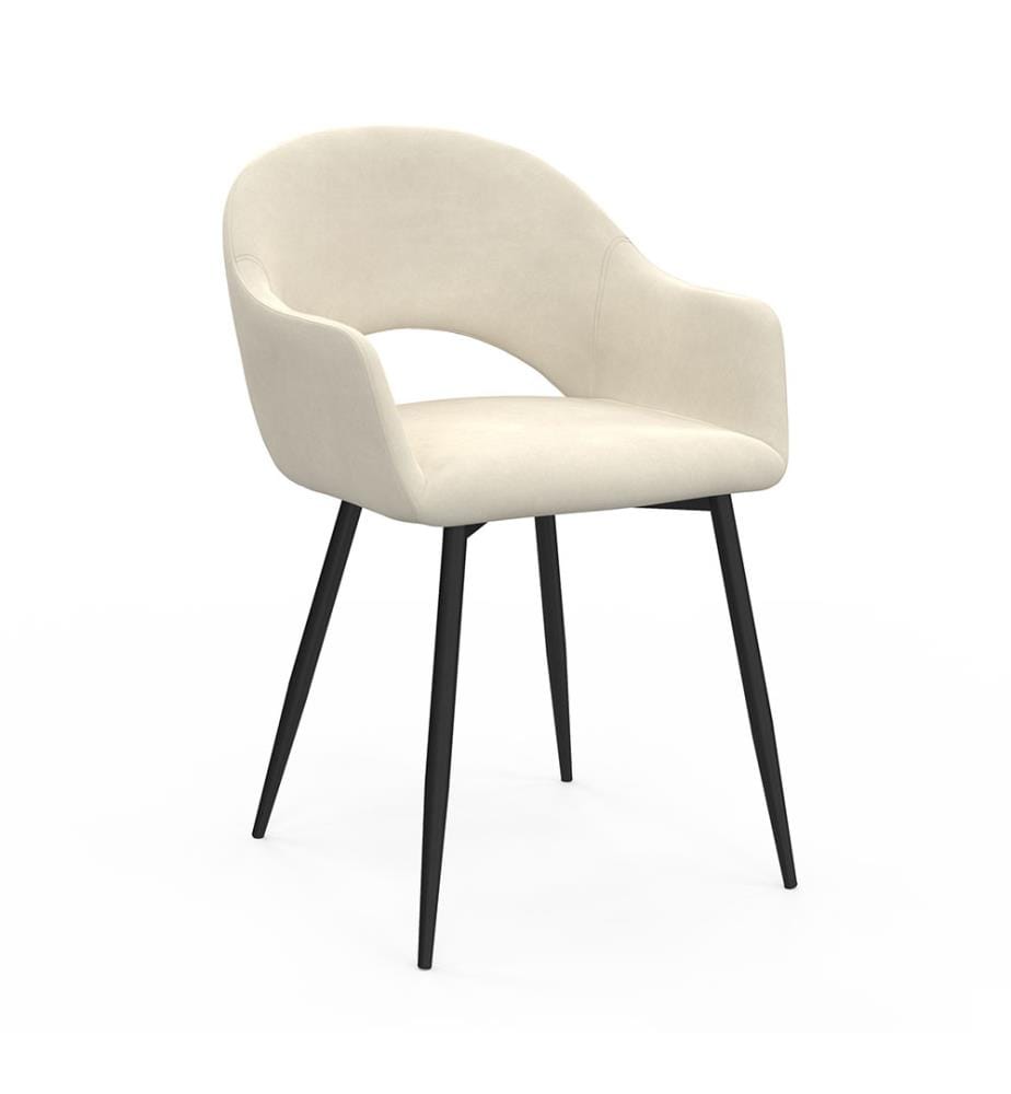 Lot de 2 Chaises Rebecca - Crème et Noir