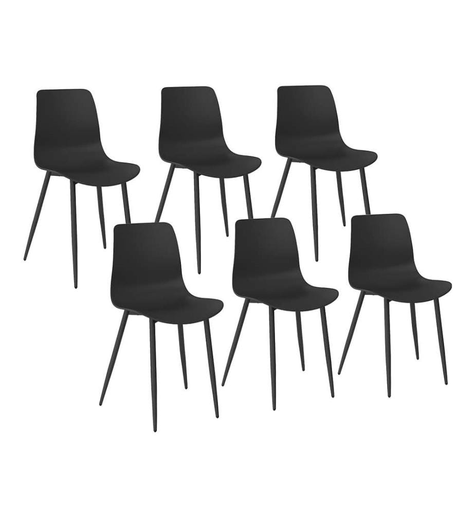 Lot de 6 Chaises Nala - Noir