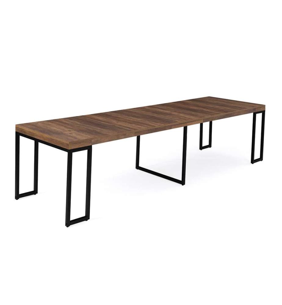 Table de Repas et Console Extensible Anita 300 x 90 x 75 cm - Brun & Noir
