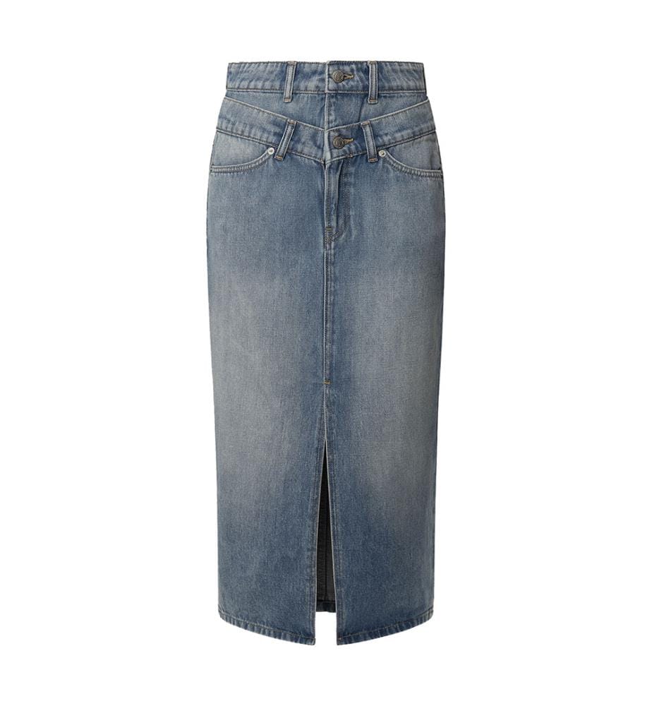 Jupe midi Hw Double Skirts - Denim