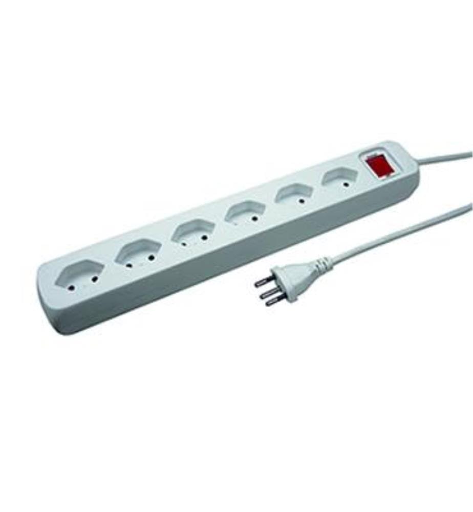 Multiprise Power Easy 1.5M, 6Xt13, Transversal - Blanc