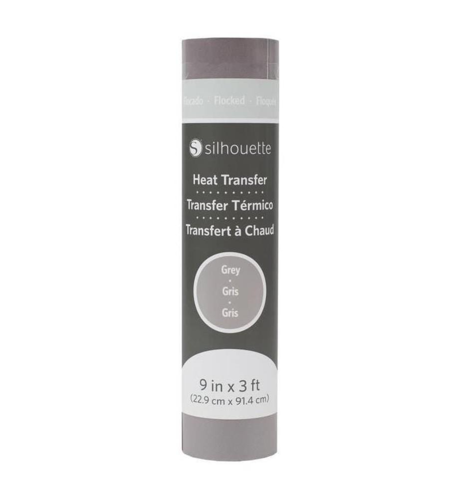 Transfert de chaleur flocké - 22,9 cm (9") - Gris