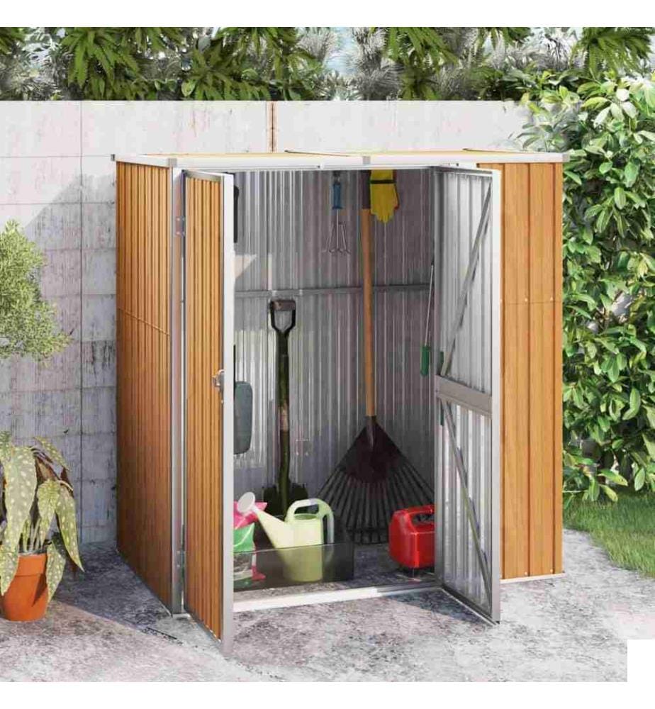 Abri à outils de jardin marron 161x89x161 cm acier galvanisé
