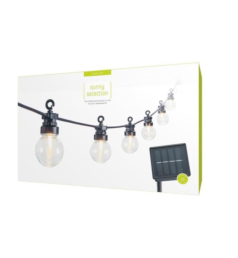 STT Guirlande lumineuse Solar Nostalgic, 10 LEDs, 2.7 m, noir