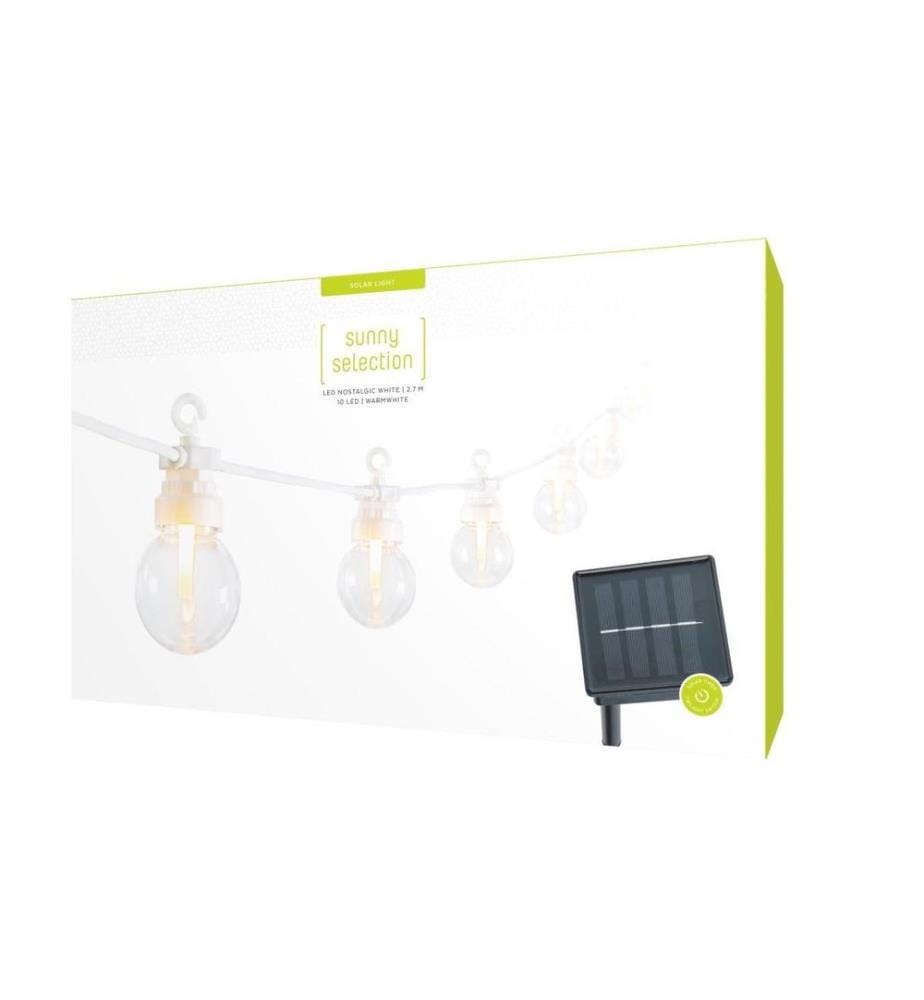 STT Guirlande lumineuse Solar Nostalgic, 10 LEDs, 2.7m, blanc