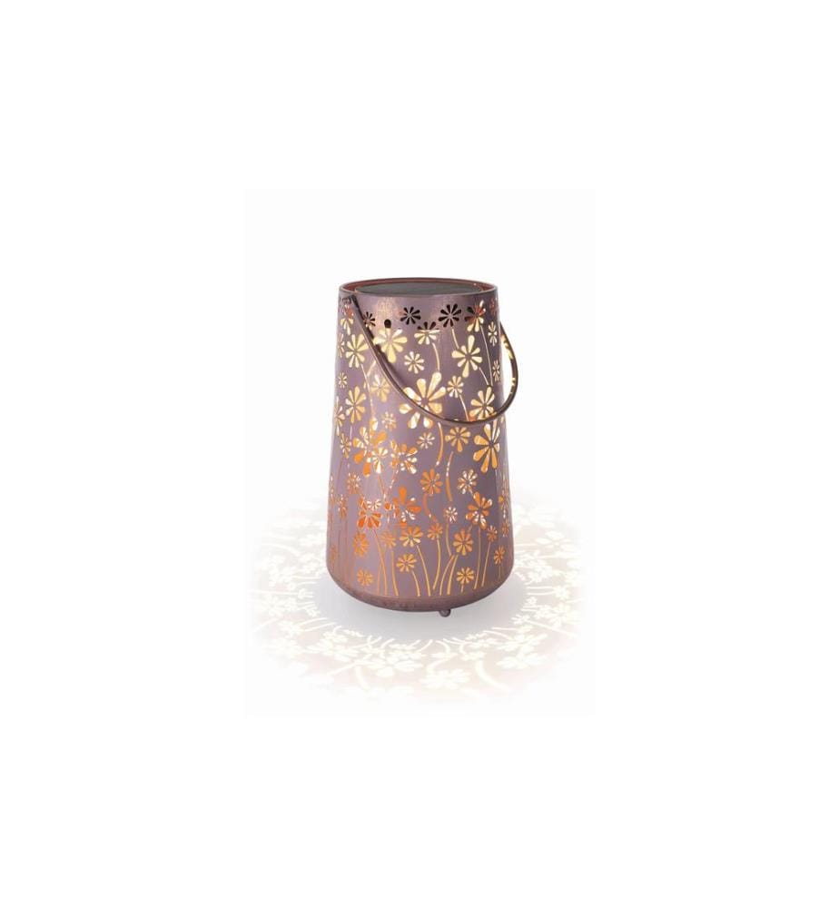 STT Lanterne Solar Antic Daisy, Ø 20 x 32.5 cm, rose sombre