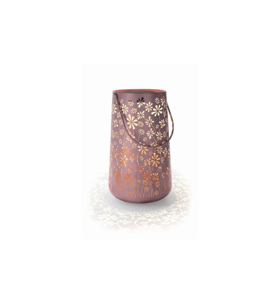 STT Lanterne Solar Antic Daisy, Ø 28 x 46 cm, rose sombre