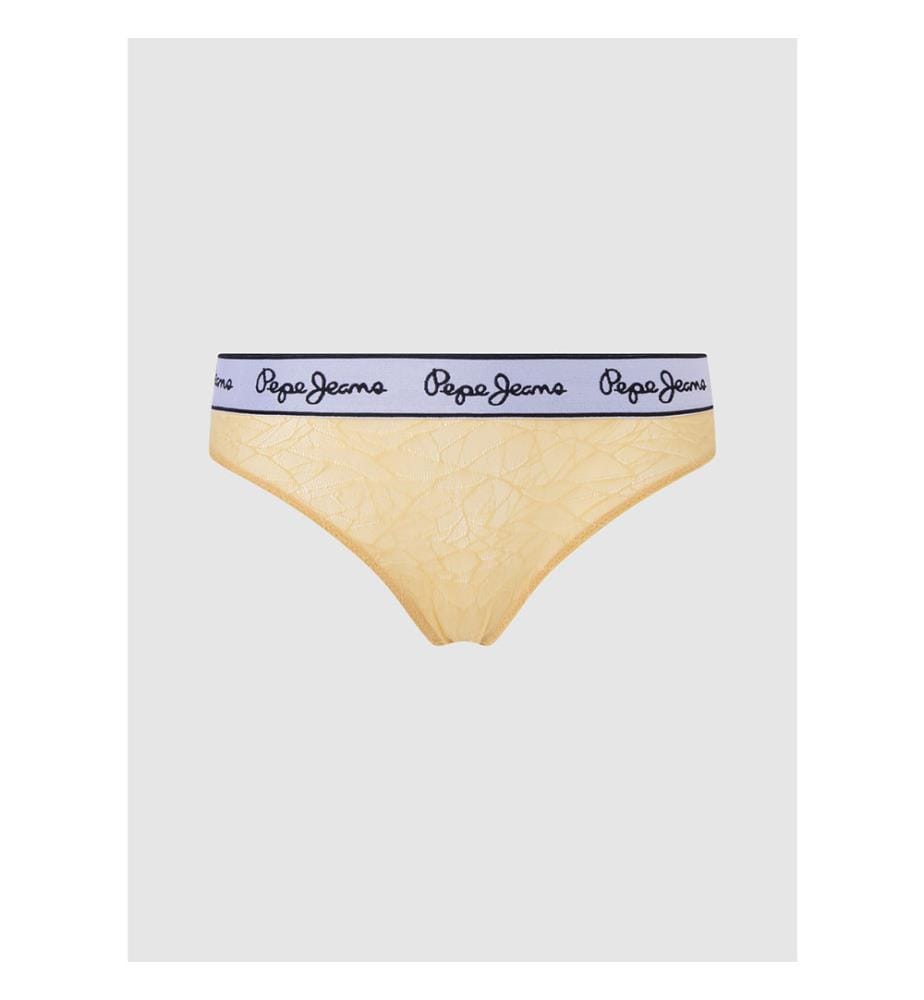 String Mesh Thong - Jaune