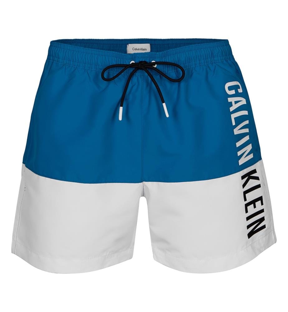 Short de Bain Medium Drawstring - Bleu et Blanc