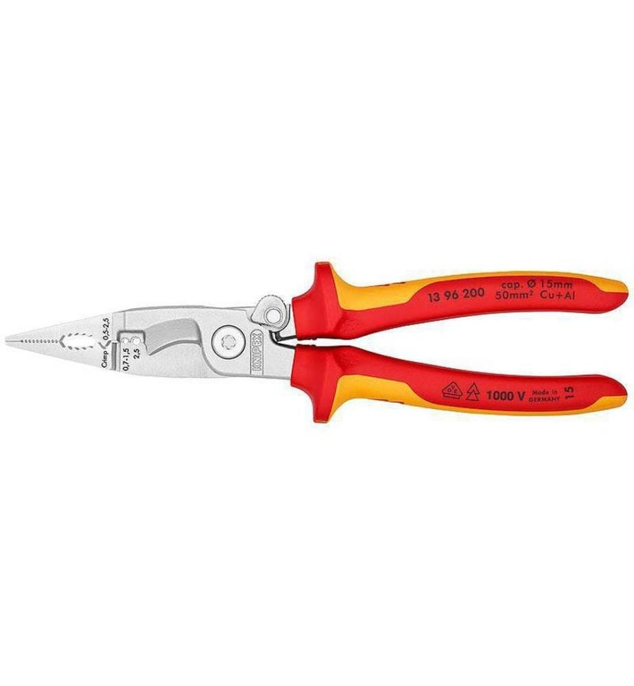 KNIPEX - Pince pour installations électriques 200 mm avec ressort d'ouverture