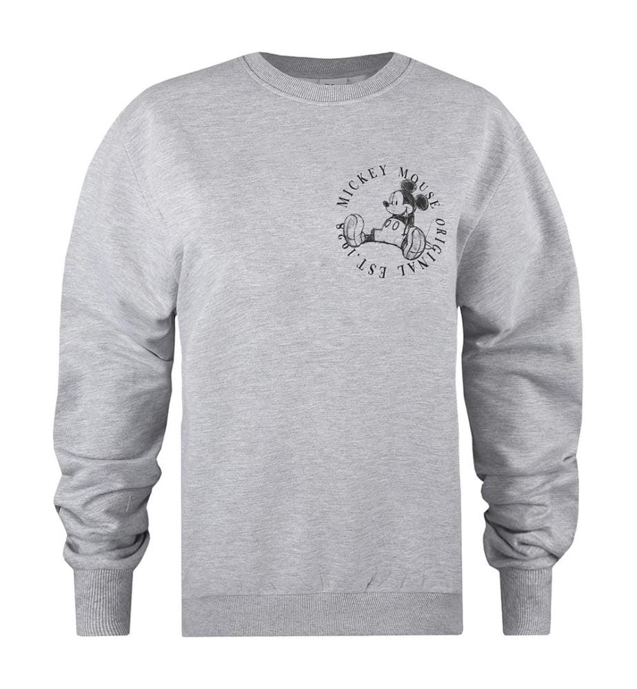 Sweatshirt à Col Rond Mickey Original Circle Est. 1928 - Gris
