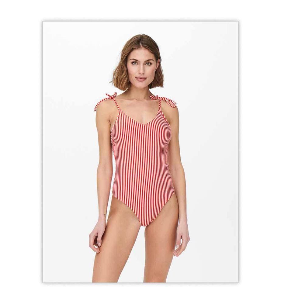 Maillot de Bain 1 Pièce - Rouge et Blanc
