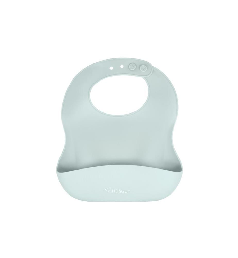 KINDSGUT - Bavoir Silicone Aigue-marine 25 x 23 cm