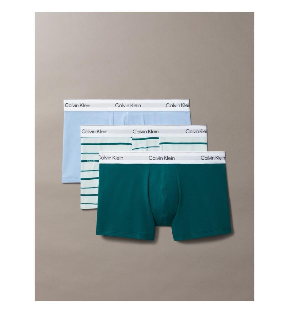 Lot de 3 Boxers - Bleu ciel & Vert Rayé & Vert