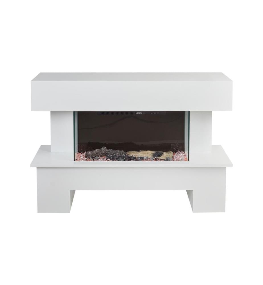 Chauffage de cheminée électrique KALAHARI Avec télécommande Blanc