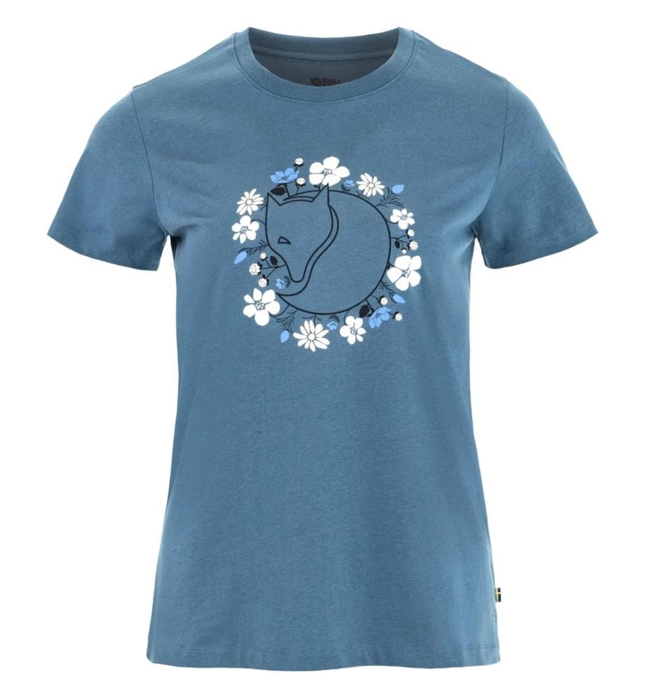 T-Shirt Fjällblomster Fox - Bleu