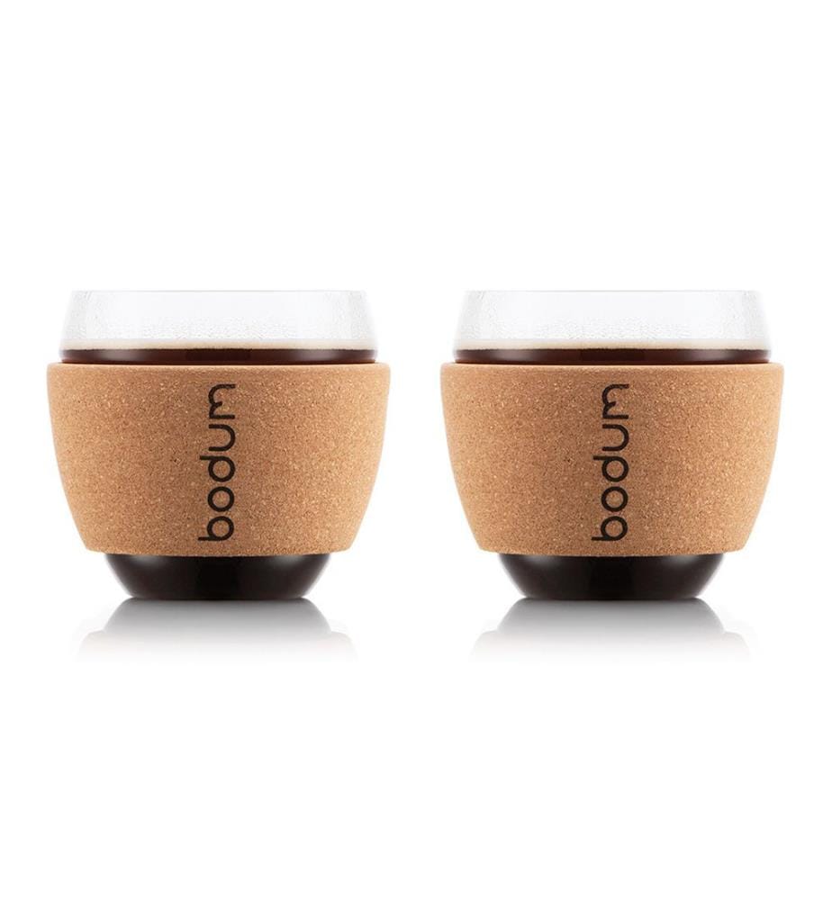 Set de 2 verres avec manchette en liège, 0,1 l Pavina - Liège