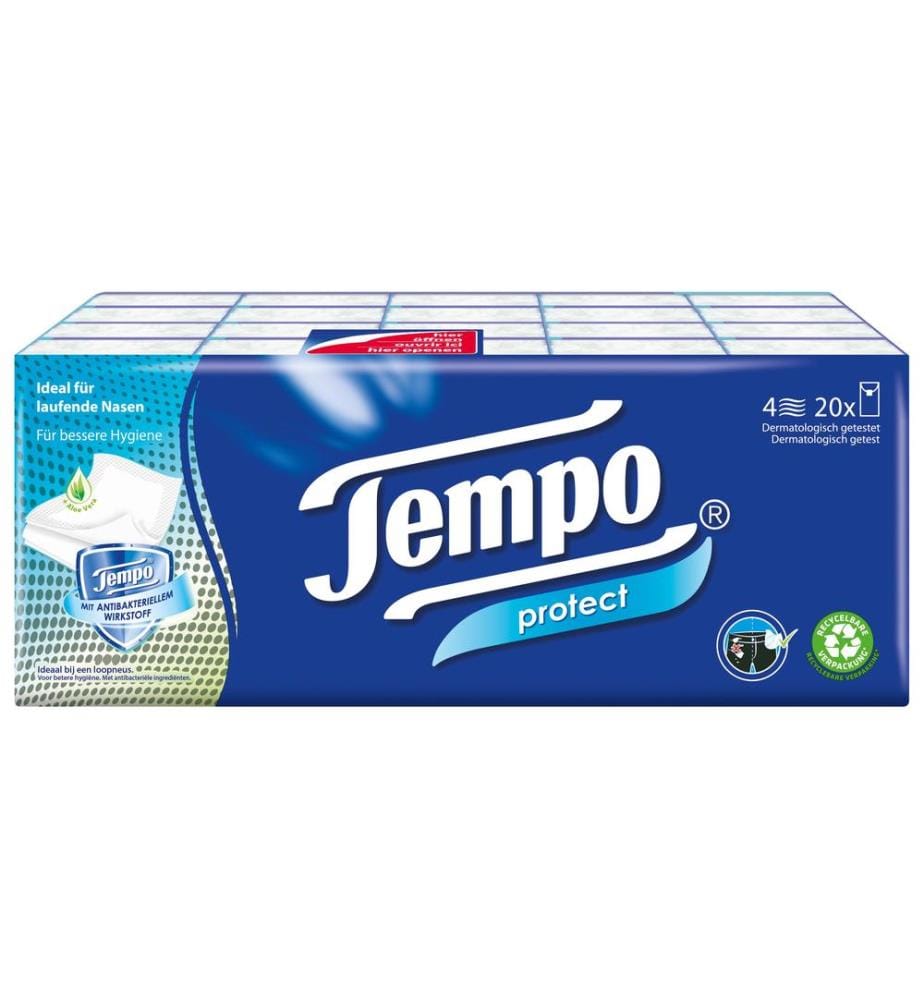 TEMPO - Mouchoirs Protect 4 plis 20 x 9 pièces