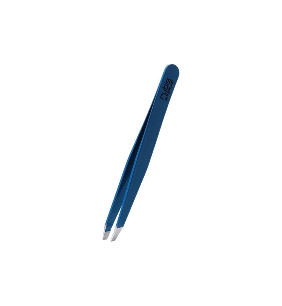 Rubis - Pince à épiler Oblique Inox bleu, 1 pièce
