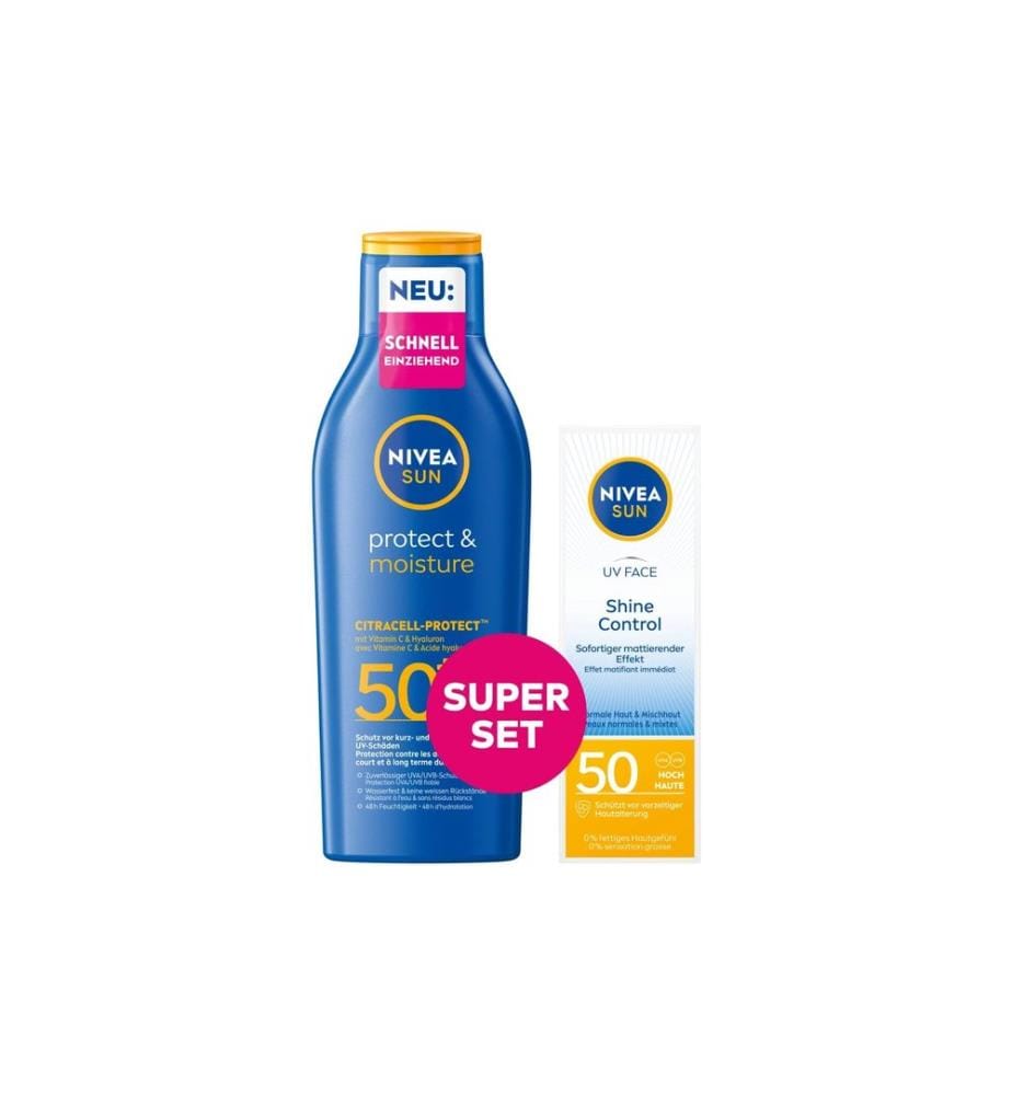 NIVEA SUN - Crème solaire Mixpack Lotion and UV Face Shin 250 ml