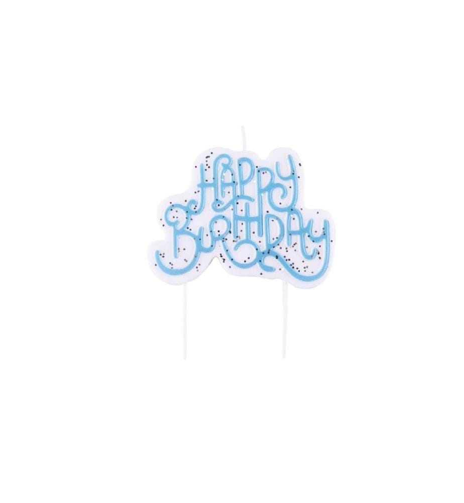 PME - Bougie Happy Birthday Bleu/blanc, 1 Pièce/s