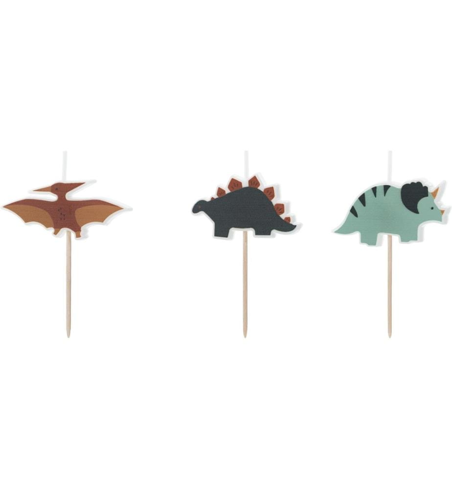 PARTYDECO - Bougie Dinosaures 3 Pièce/s