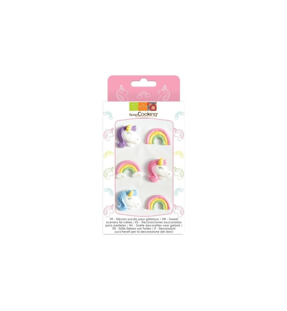 ScrapCooking - Décors en sucre Licorne 6 pièces