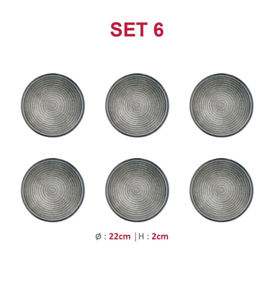 Set de 6 Coupelles Zen Ø22 Cm - Naturel
