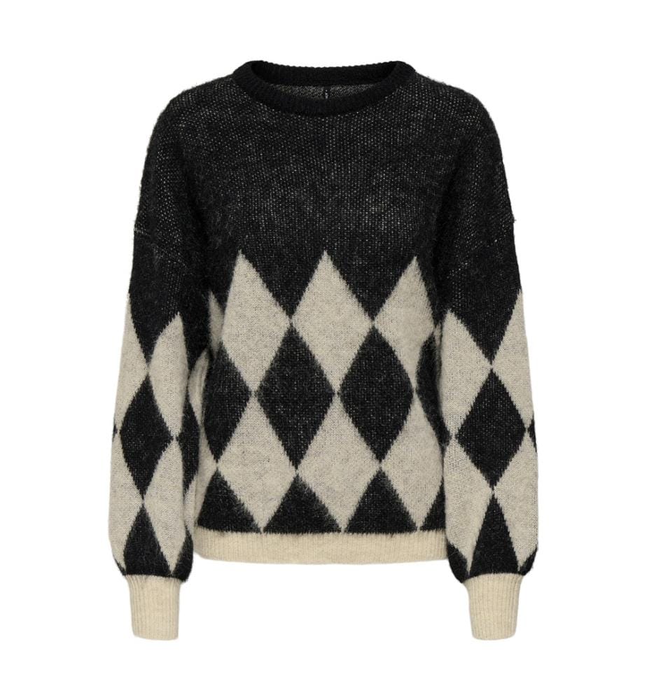 Pull-over - Black Biscotti Melange Harlekin