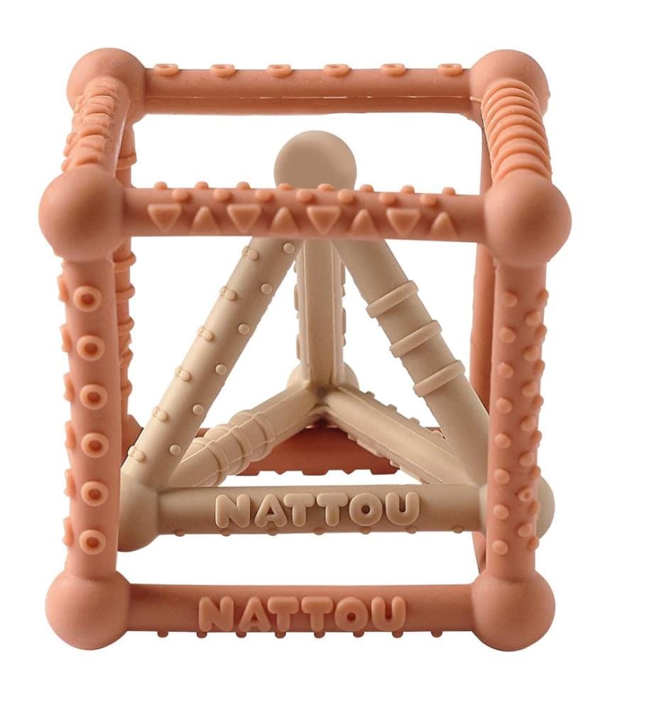 SILICONE Cube d’activité caramel-beige
